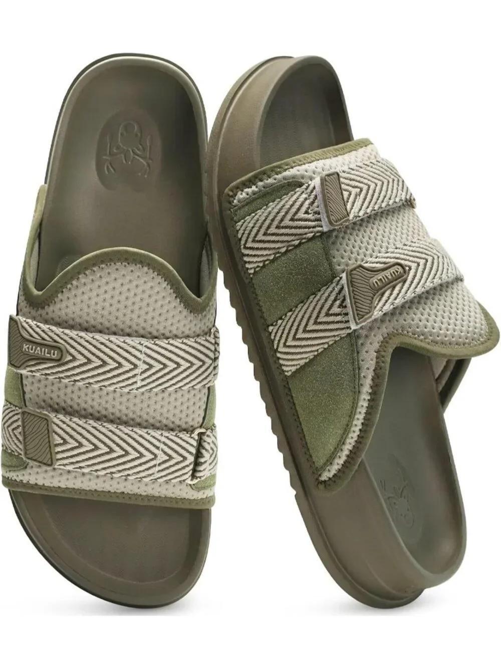 Men's Green Orthotic Arch Support Fabric Ultra Soft Comfort Fit Slipper Shoes